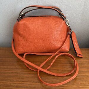 Gianni Chiarini Leather Alifa 2-Way Tote Bag Small Crossbody Purse Bag Orange